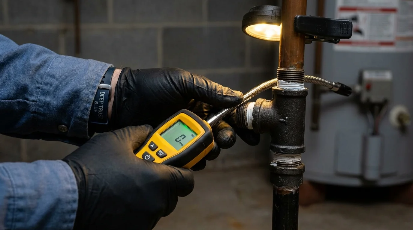 Gas leak detection with electronic sniffer by Johns Plumbing LLC in Orange Grove