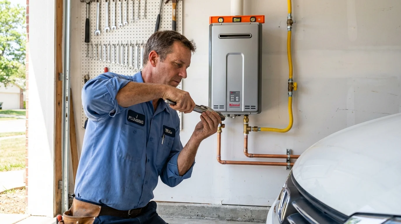 Tankless water heater installation by a Johns Plumbing LLC plumber in Orange Grove